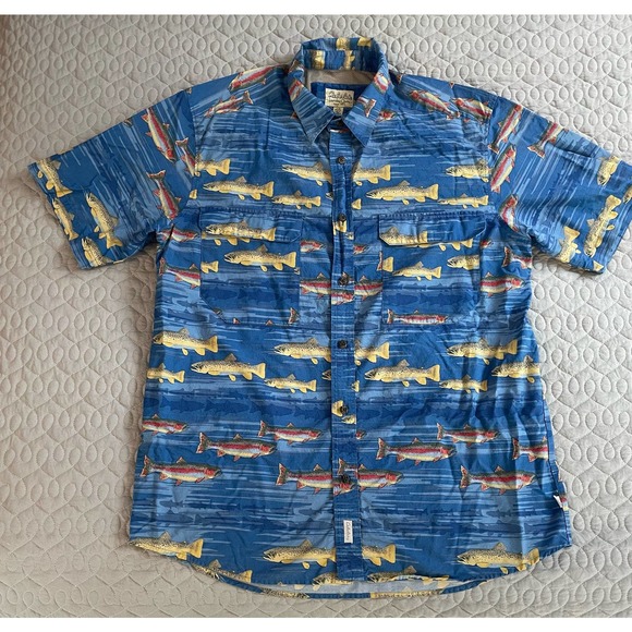 Cabela's Shirts Cabelas Mens Large Short Sleeve Vented Back Trout
